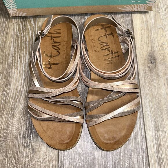 Blowfish 4 Earth Marine Strappy Criscross Sandals Recycled Womens US Size 9 - Picture 4 of 11